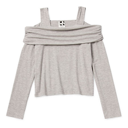 Self Esteem Big Girls Long Sleeve Blouse, Large (14), Gray