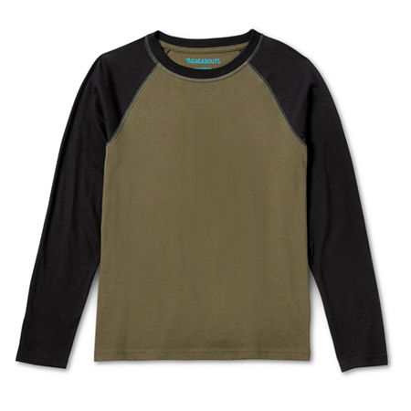 Thereabouts Little & Big Boys Crew Neck Long Sleeve T-Shirt, Xx-small (4-5), Green