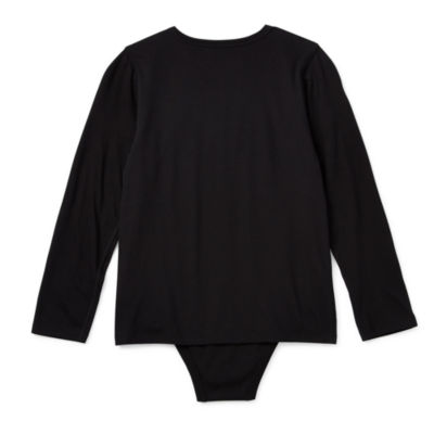 Thereabouts Little & Big Boys Adaptive Crew Neck Long Sleeve Bodysuit