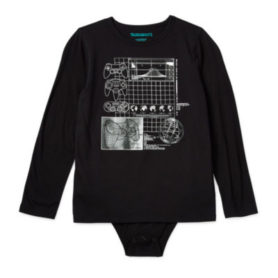 Thereabouts Little & Big Boys Adaptive Long Sleeve Bodysuit