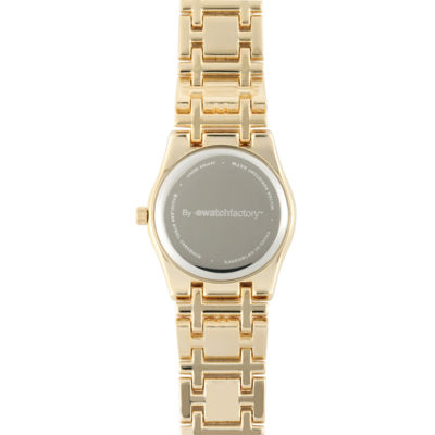 Personalized Dial Womens Diamond-Accent Gold-Tone Bracelet Watch