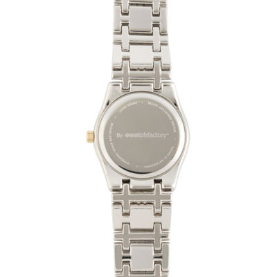 Personalized Dial Womens Diamond-Accent Two-Tone Bracelet Watch