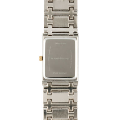 Personalized Dial Mens Diamond-Accent Square Two-Tone Watch