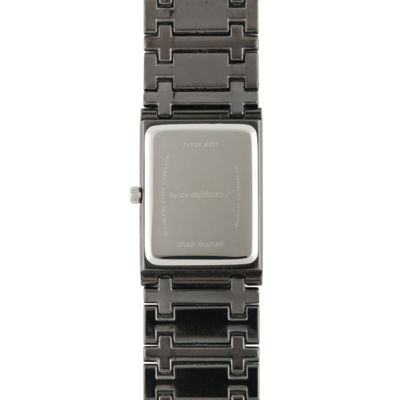 Personalized Dial Mens Diamond-Accent Square Black Watch