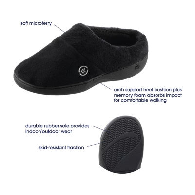 Isotoner® Mixed Microterry Hoodback Clog Slippers