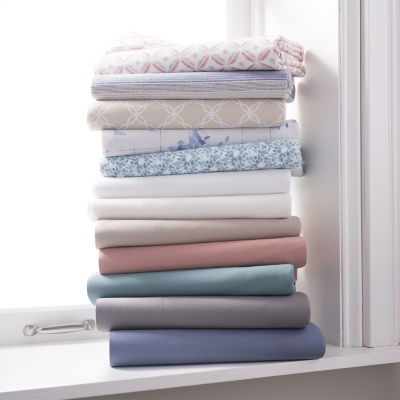 JCPenney Home™ 300tc 100% Cotton Percale Ultra Soft Solid and Print Sheet Sets