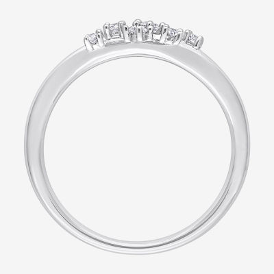 Womens 1/10 CT. T.W. Natural White Diamond Sterling Silver Delicate Stackable Ring