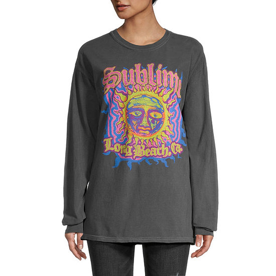 Sublime Juniors Womens Long Sleeve Oversized Graphic T-Shirt