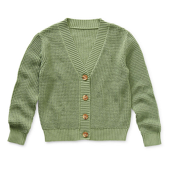 Thereabouts Little & Big Girls V Neck Long Sleeve Cardigan