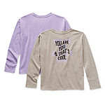 Thereabouts Little & Big Girls 2-pc. Round Neck Long Sleeve Graphic T-Shirt