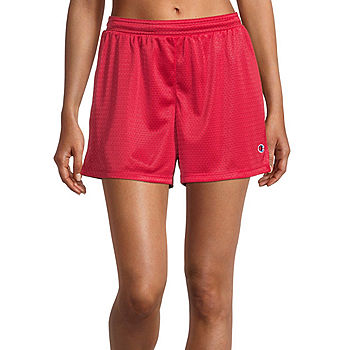 Champion Womens Mid Rise Workout Shorts, Color: Sideline Red
