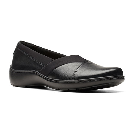 Clarks Womens Cora Charm Slip-On Shoe, 9 Medium, Black