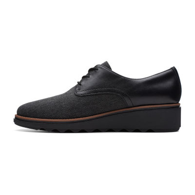 Clarks womens store black oxfords