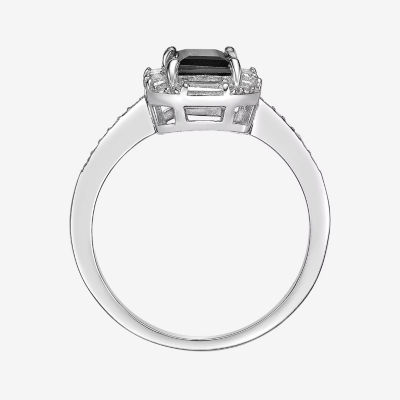 Womens Genuine Black Onyx Sterling Silver Cocktail Ring