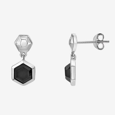 Genuine Black Onyx Sterling Silver Round Set