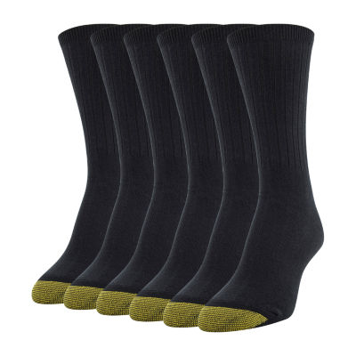 Gold Toe Ribbed 6 Pair Crew Socks Womens