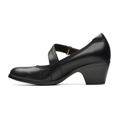 Clarks Emily Mabel Womens Closed Toe Mary Jane Shoes, Color: Black