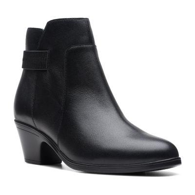 Clarks Womens Emily2 Holly Block Heel Booties