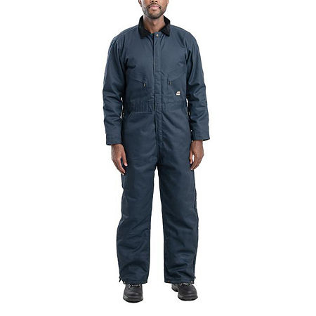 Berne Heritage Short Mens Insulated Long Sleeve Workwear Coveralls, X-large, Blue