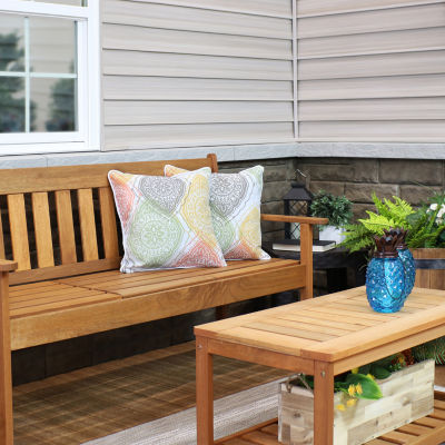 Net Health Shops Indoor/Outdoor Throw Square Beige Pillow - Set Of 2