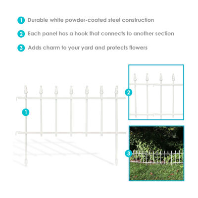 Net Health Shops Border Fence Panels 5-Piece Metal Yard Stake