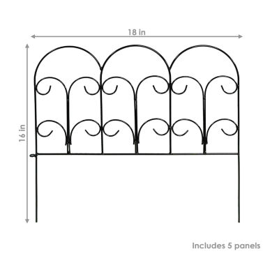 Net Health Shops Border Fence Panels 5-Piece Metal Yard Stake