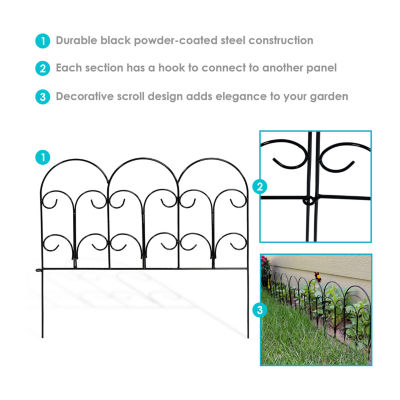 Net Health Shops Border Fence Panels 5-Piece Metal Yard Stake