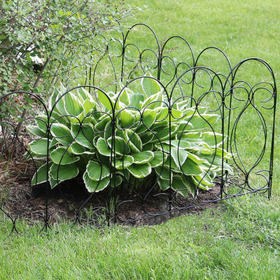 Net Health Shops Border Fence Panels 5-Piece Metal Yard Stake