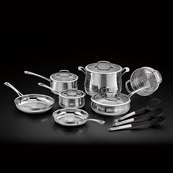 Cuisinart Contour Stainless 13-Piece Cookware Set,Silver