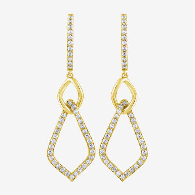 (G / Si2) 1 CT. T.W. Lab Grown White Diamond 10K Gold Drop Earrings