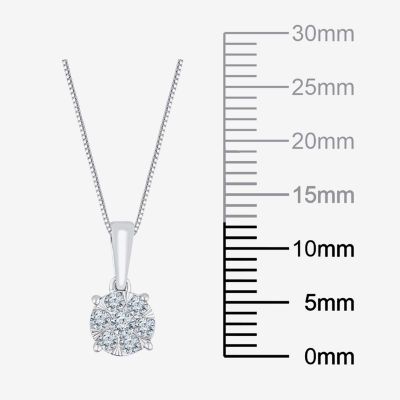 Diamond Blossom Womens 1/ CT. T.W. Mined White Diamond 10K Gold Round Pendant Necklace