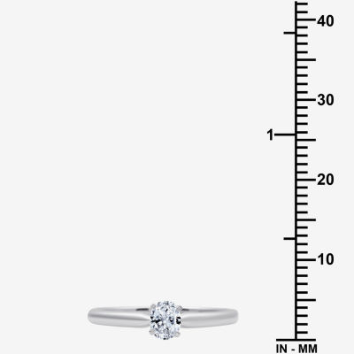 I Said Yes (H-I / Si2-I1) Womens 1/ CT. T.W. Lab Grown White Diamond Sterling Silver Oval Solitaire Engagement Ring
