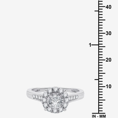 I Said Yes (H-I / I1) Womens 1 CT. T.W. Lab Grown White Diamond Sterling Silver Round Side Stone Halo Bridal Set