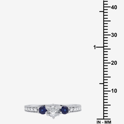 I Said Yes (H-I / I1) Womens 5/8 CT. T.W. Lab Grown White Diamond Sterling Silver Round Side Stone Bridal Set