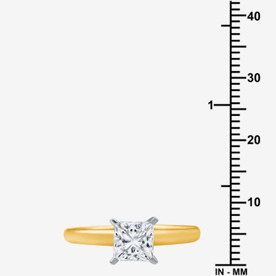 (G / Si1-Si2) Womens 1 CT. T.W. Lab Grown White Diamond 10K Gold Solitaire Engagement Ring