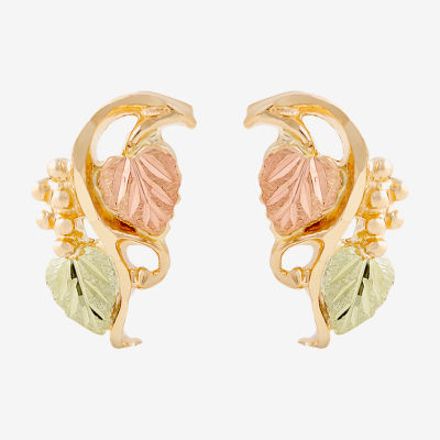 10K Tri-Color Gold 14.5mm Stud Earrings