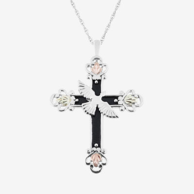 Womens Sterling Silver Cross Pendant Necklace