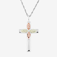 Womens Sterling Silver Cross Pendant Necklace, One Size