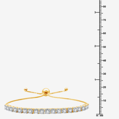 (G/ Si1-Si2) 1 CT. T.W. Lab Grown Diamond 14K Gold Over Silver Sterling Silver Bolo Bracelet