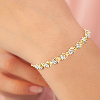 1/4 CT. T.W. Lab Grown White Diamond 14K Two Tone Gold Over Silver Sterling Silver Bolo Bracelet