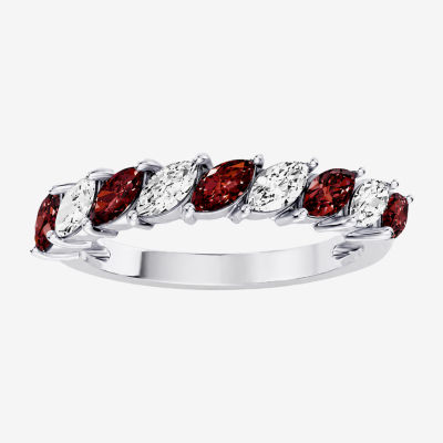 Womens 3/8 CT. T.W. Genuine Red Garnet 10K Gold Marquise Band