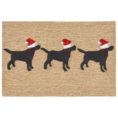 Liora Manne Frontporch 3 Dogs Christmas Hand Tufted Rectangular Rugs & Floor Coverings Indoor Outdoor Holiday Accent Rugs