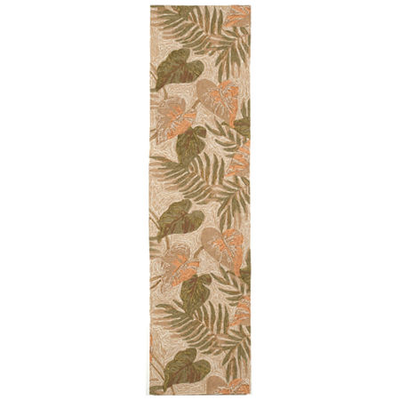 Liora Manne Ravella Tropical Leaf Runners, One Size, White