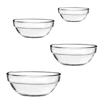 Vintage Clear Glass Anchor Ovenware Mixing Bowl Set 1 Qt 1056 and