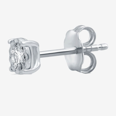 Ever Star (G-H / I1) Womens 1/10 CT. Lab Grown White Diamond Sterling Silver 4.5mm Round Single Earring