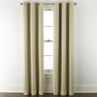 Distant Lands Maura Textured Solid 100% Blackout Grommet Top Single Curtain Panel