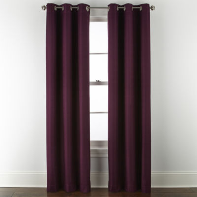 Distant Lands Maura Textured Solid 100% Blackout Grommet Top Single Curtain Panel