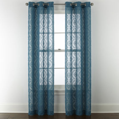 Distant Lands Ogee Clip Sheer Grommet Top Single Curtain Panel JCPenney