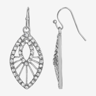 1928 Silver Tone Crystal Drop Earrings