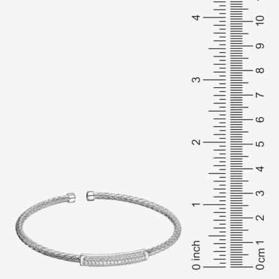 Paris 1901 By Charles Garnier Womens Cubic Zirconia Sterling Silver Cuff Bracelet